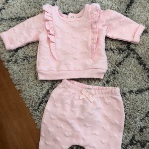 Pink baby sweatshirt and pants
